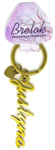 Brelok personalizowany z imieniem Justyna