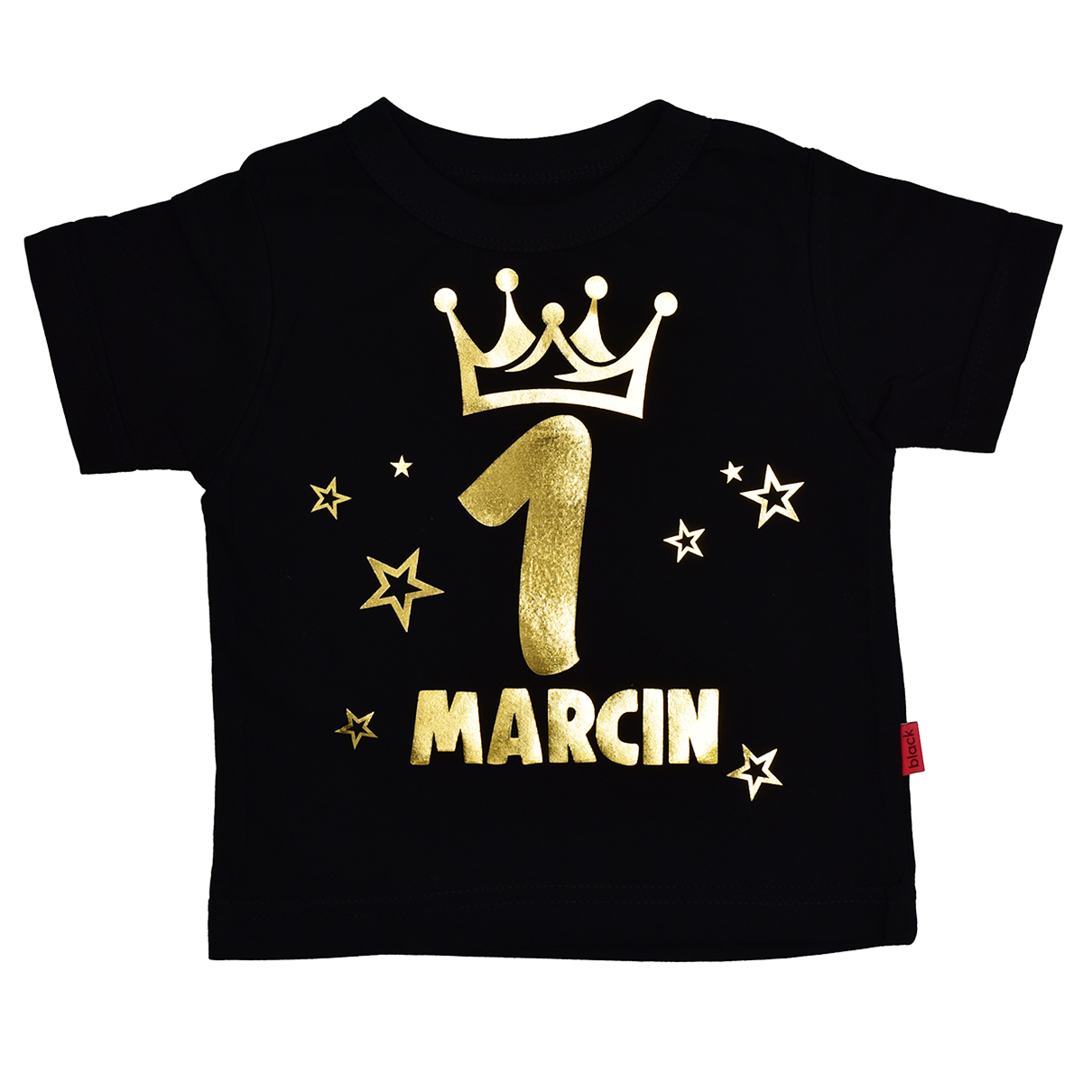 tshirt z cyferka 1 korona i imieniem
