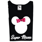 Koszulka Super Mama z myszką i kokardką
