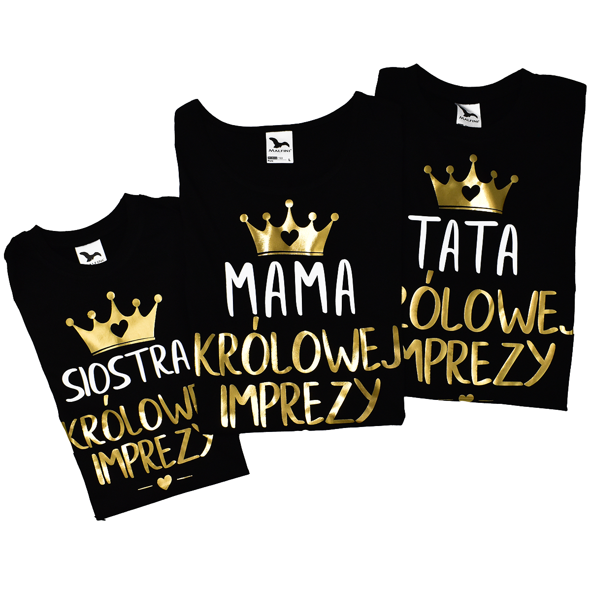 zestaw tshirt mama tata siostra krolowej imprezy