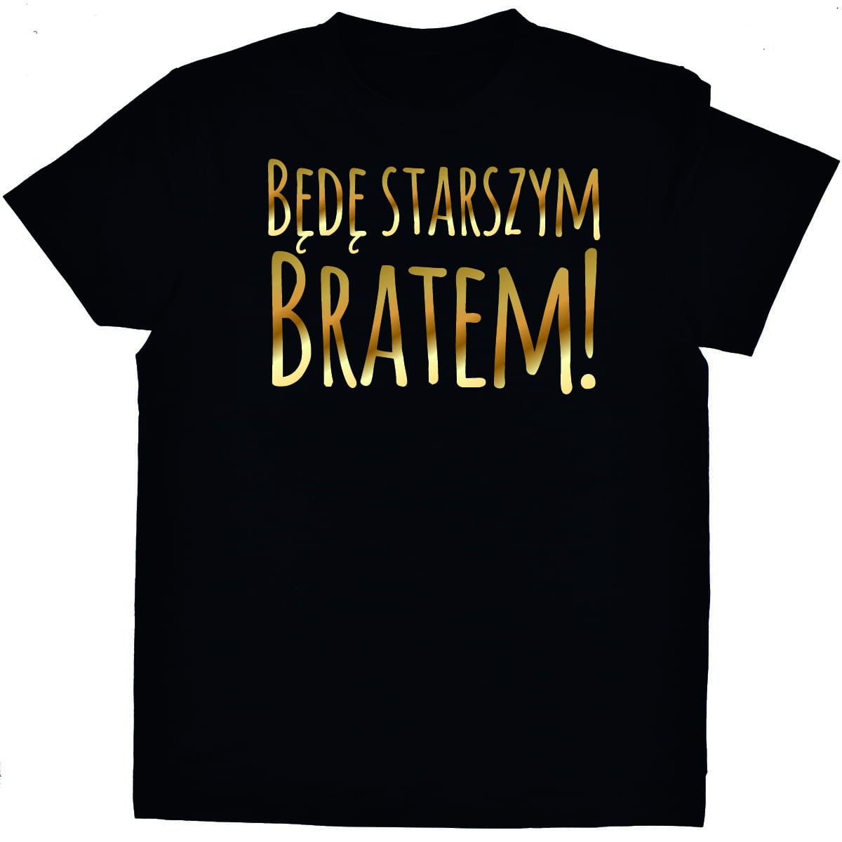 koszulka bede starszym bratem ze zlotym nadrukiem