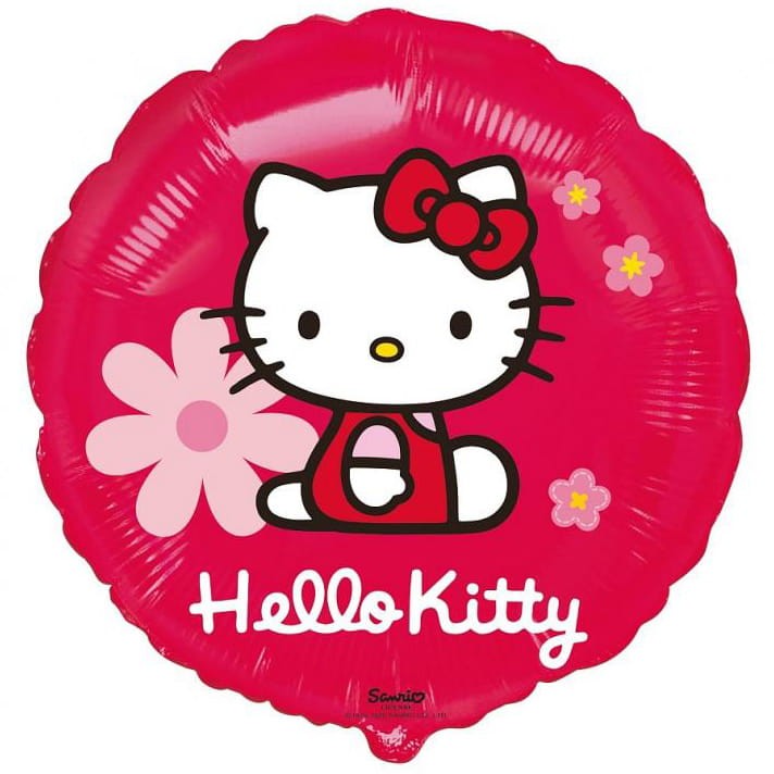 balon foliowy 45 hello kitty z kwiatami