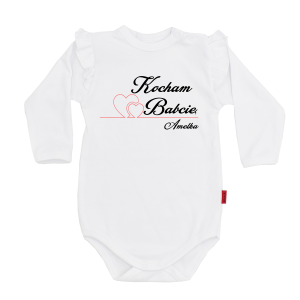 Body dziecięce z falbanką Kocham Babcię z imieniem dziecka