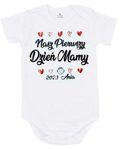Body na pierwszy Dzień Mamy z imieniem dziecka