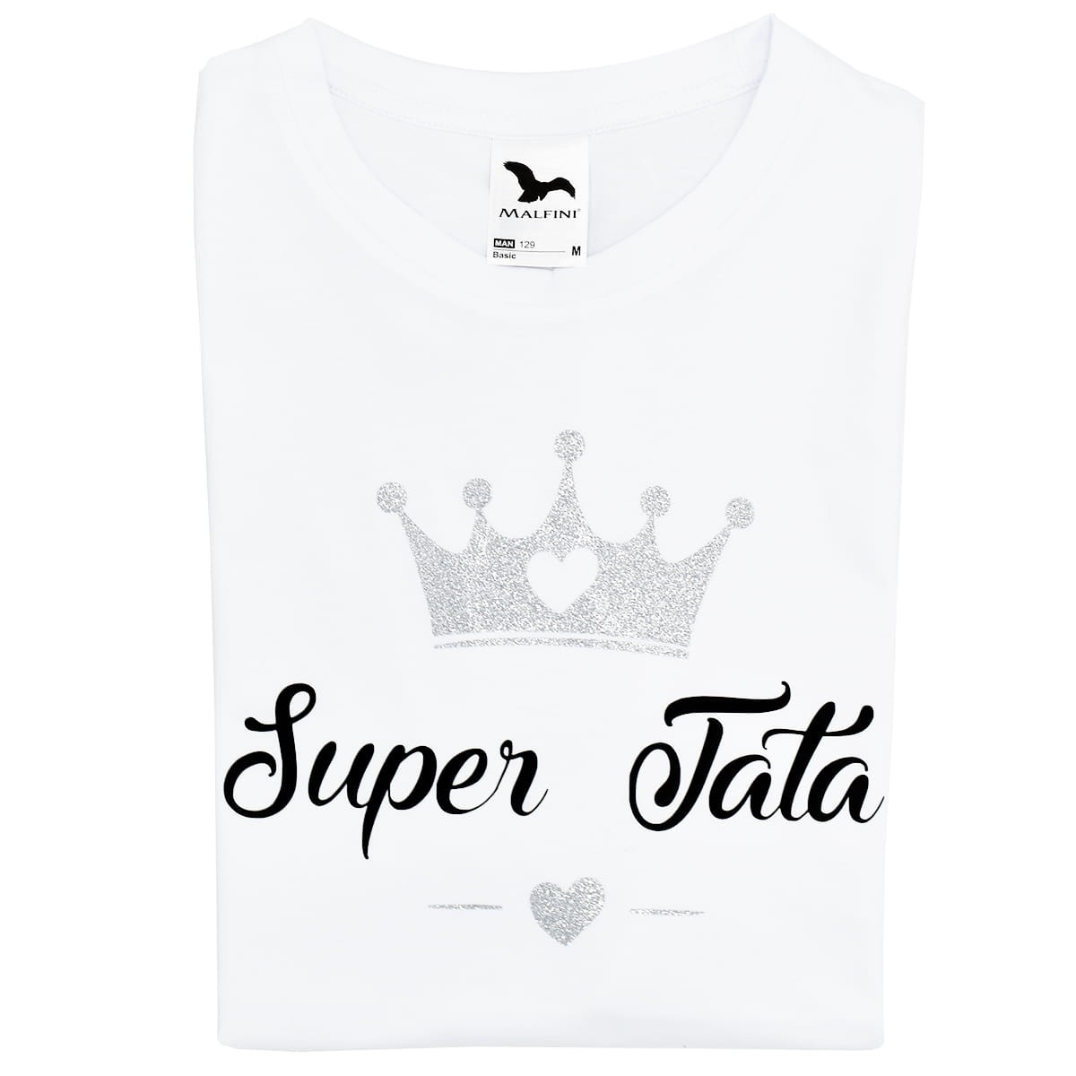 koszulka super tata z brokatowa korona