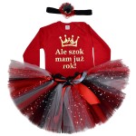 Komplet urodzinowy Ale szok mam już rok! - czerwony