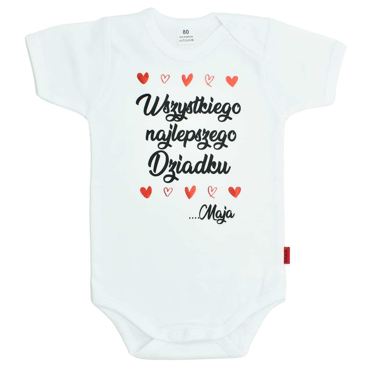 wszystkiego najlepszego dziadku z imieniem - body dla dziewczynki