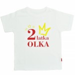 Koszulka 2 latka z koroną i imieniem dziecka