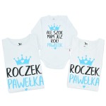 Zestaw koszulek mama tata syn ALE SZOK z imieniem