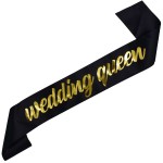 Czarna szarfa Wedding Queen