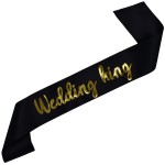 Czarna szarfa Wedding King