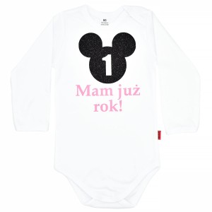Body z myszką Mam już rok brokat
