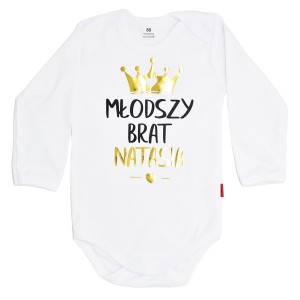 Body MŁODSZY BRAT z dowolnym imieniem białe