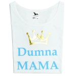 Koszulka damska Dumna Mama - błękitny ze złotym