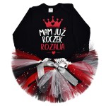 Komplet Mam już roczek czerwony nadruk