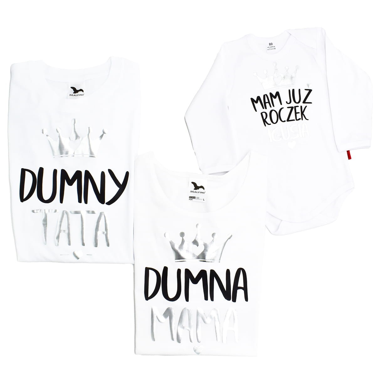 zestaw dumny tata i mama mam juz roczek body dl rekaw