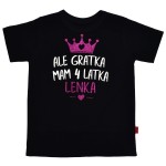 Koszulka dziecięca Ale gratka mam 4 latka z imieniem dziecka brokat
