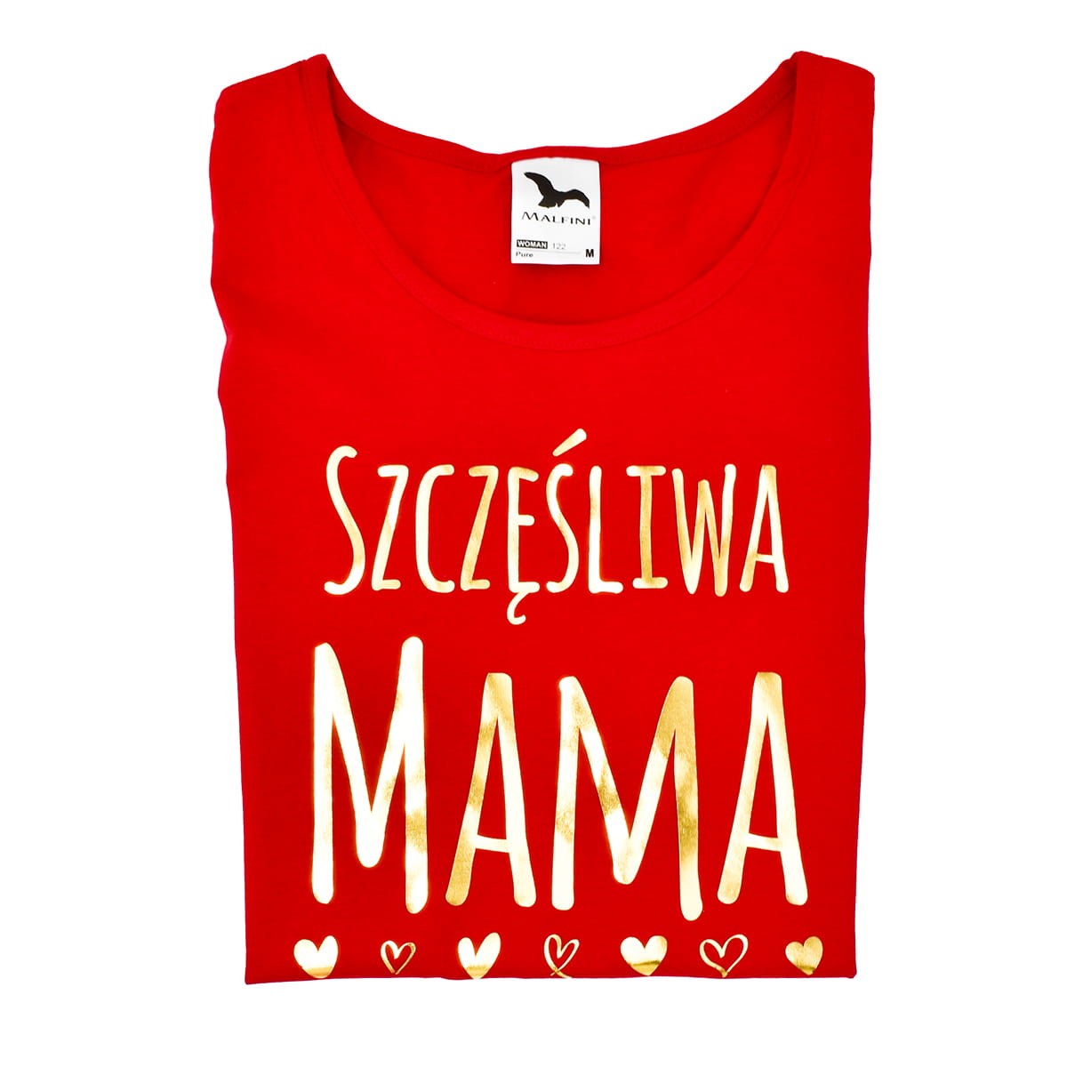 koszulka szczesliwa mama czerwona