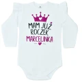 body z falbanka mam juz roczek z imieniem brokat fiolet