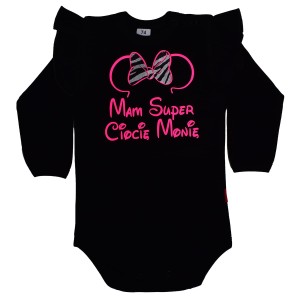 Body dziecięce z falbanką Mam super Ciocię z dowolnym imieniem myszka
