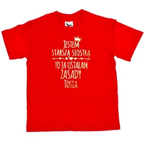 Koszulka Jestem starszą siostrą, to ja ustalam zasady + imię