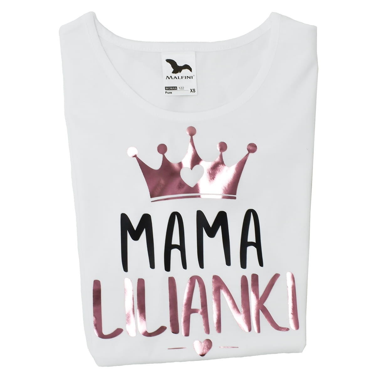 koszulka mama z imieniem dziecka rose gold