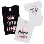 Zestaw koszulek mama tata i córka Mam już roczek z imieniem dziecka