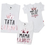 Zestaw koszulek mama tata i córka Mam już roczek + imię dziecka
