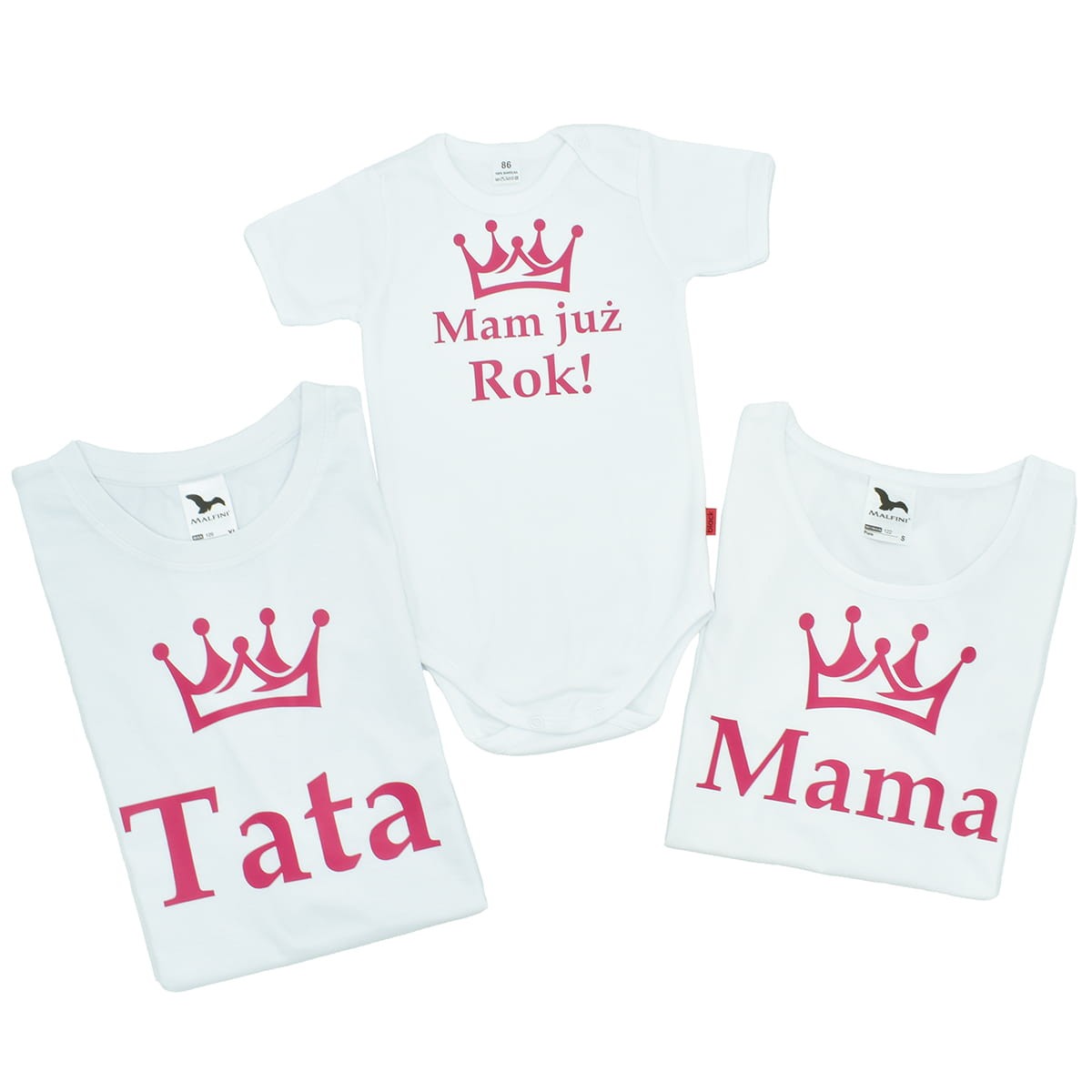zestaw rodzinny mam juz rok  mama tata dziecko body