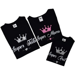 Zestaw rodzinny Super Mama, Super Tata, Super Brat