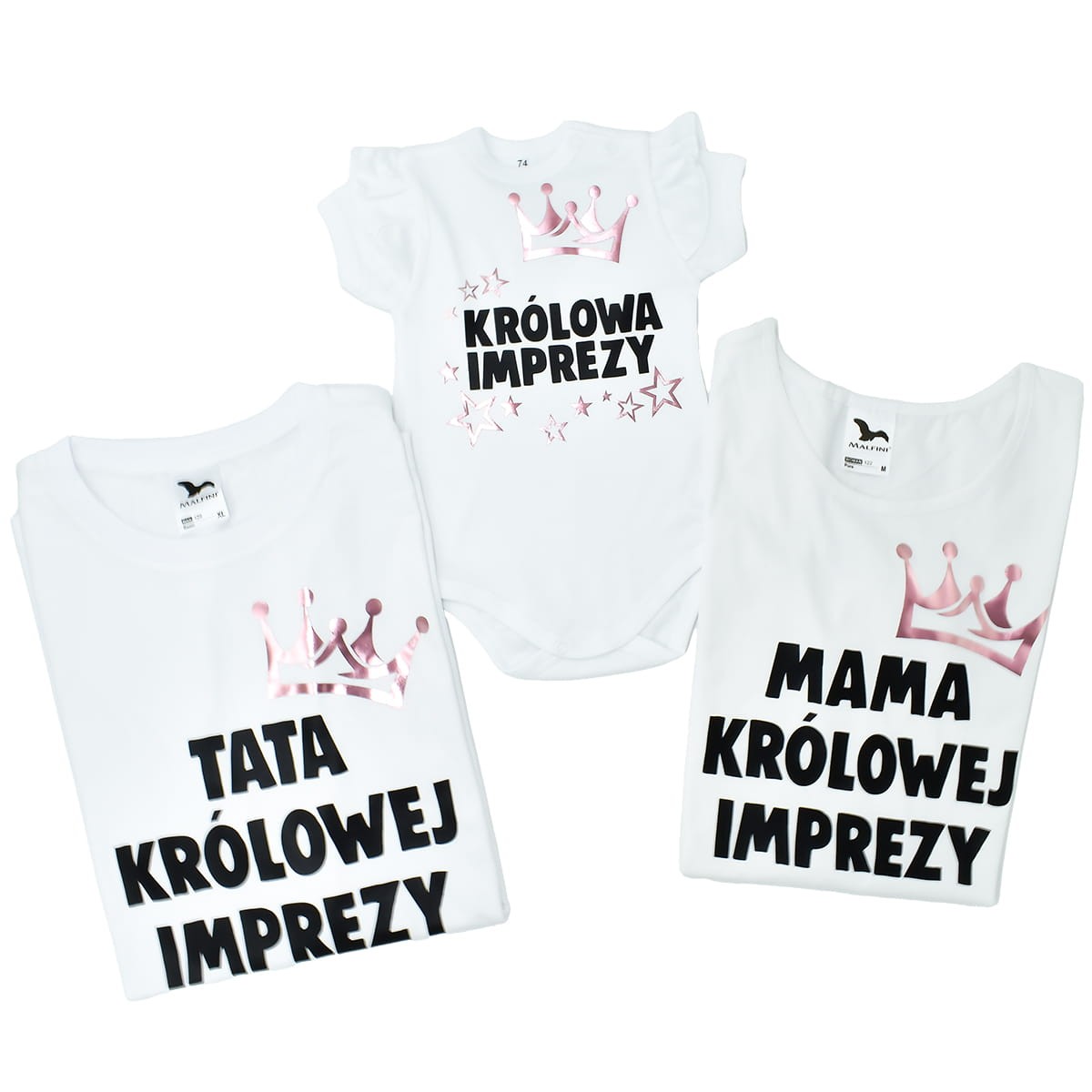 zestaw rodzinny krolowa imprezy i tata mama