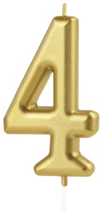 Świeczka cyfra złota 4