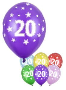 Balon 20 urodziny, metaliczny, 1szt