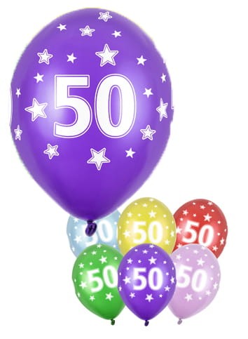Balon 50 urodziny, metaliczny, 1szt