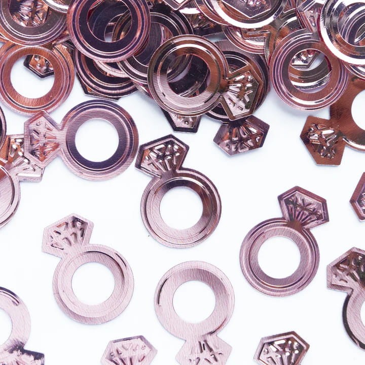 Konfetti foliowe 15 g - rose gold pierścionki