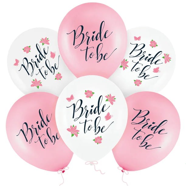 Balony Bride to be 12cali 6szt. zestaw