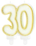Świeczka cyfra złota 30