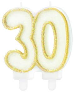 Świeczka cyfra złota 30