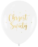 Balony na Chrzest Święty biało-złote 6szt