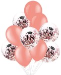 Zestaw balonów 18 urodziny z konfetti r. złoto 30cm 10szt
