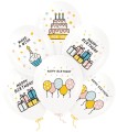 Balony urodzinowe Happy Birthday wielokolorowe 30cm 6szt