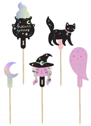 Dekoracje do muffinek Halloween, 14 cm, mix