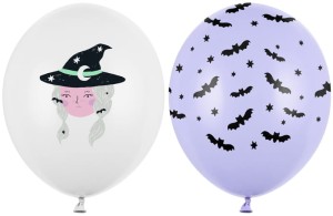 Balony na Halloween 30 cm, Witch, mix 6szt