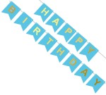 Baner urodzinowy happy birthday niebieski