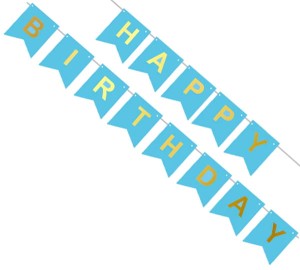Baner urodzinowy happy birthday niebieski