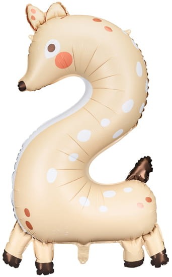 Balon foliowy Cyfra 2 - Sarenka, 65x102 cm, mix