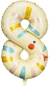 Balon foliowy Cyfra 8 - Wąż, 55x88 cm, mix
