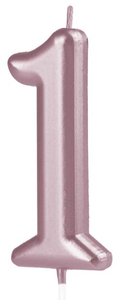 Świeczka cyfra rose gold 1