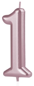 Świeczka cyfra rose gold 1