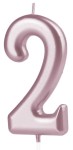Świeczka cyfra rose gold 2